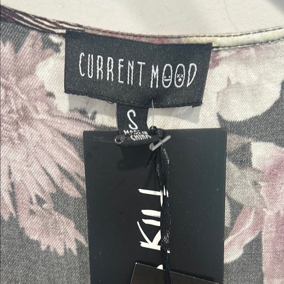 Current Mood Black purple Tiered v neck Mini Dress oversized small women’s new - Picture 2 of 6